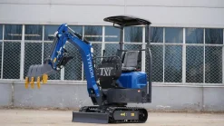 TERROR XI STORM Mini Excavator – 1.1 Ton Trench Digger with Boom Swing, Hydraulic Thumb Clip, Bucket