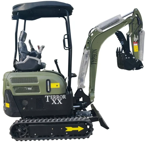 2025 4,000 lb Green TYPHON TERROR XX Mini Excavator Rubber Track with Kubota D902 Diesel Engine USA - Image 6