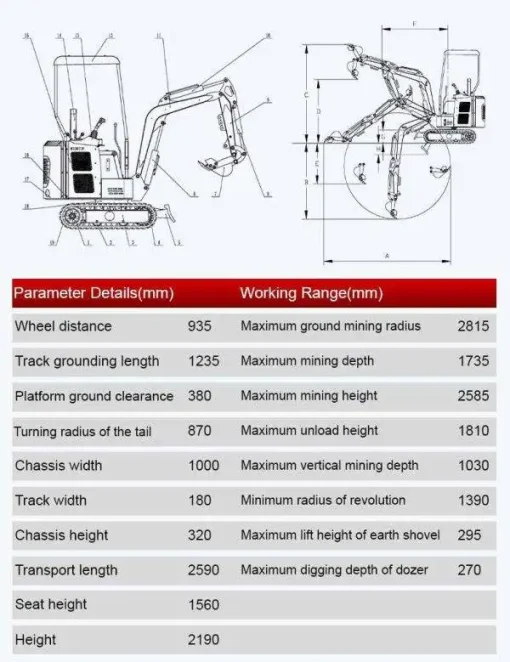 TERROR XV STORM Mini Excavator – 1.05 Ton Trench Digger Engine USA - Image 7