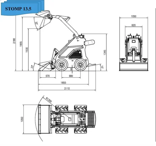TYPHON STOMP 1,600lbs Mini Skid Steer 13.5hp Gas EPA Engine USA - Image 4