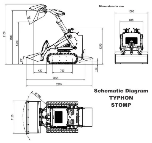 TYPHON STOMP 1,800lbs Mini Skid Steer 23HP Gas EPA Engine USA - Image 7