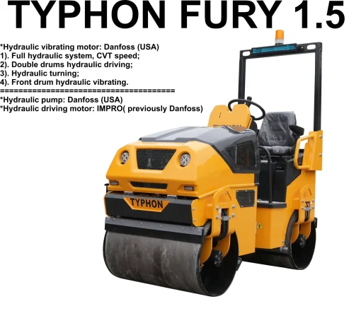 TYPHON FURY 1.5 Ton Vibratory Compactor Asphalt Roller USA - Image 9